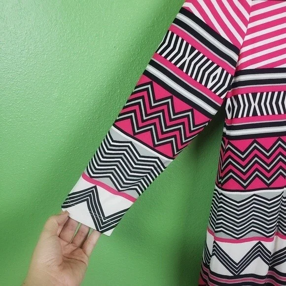 Eliza J pink abstract geometric design short dress size 8 - Picture 10 of 10